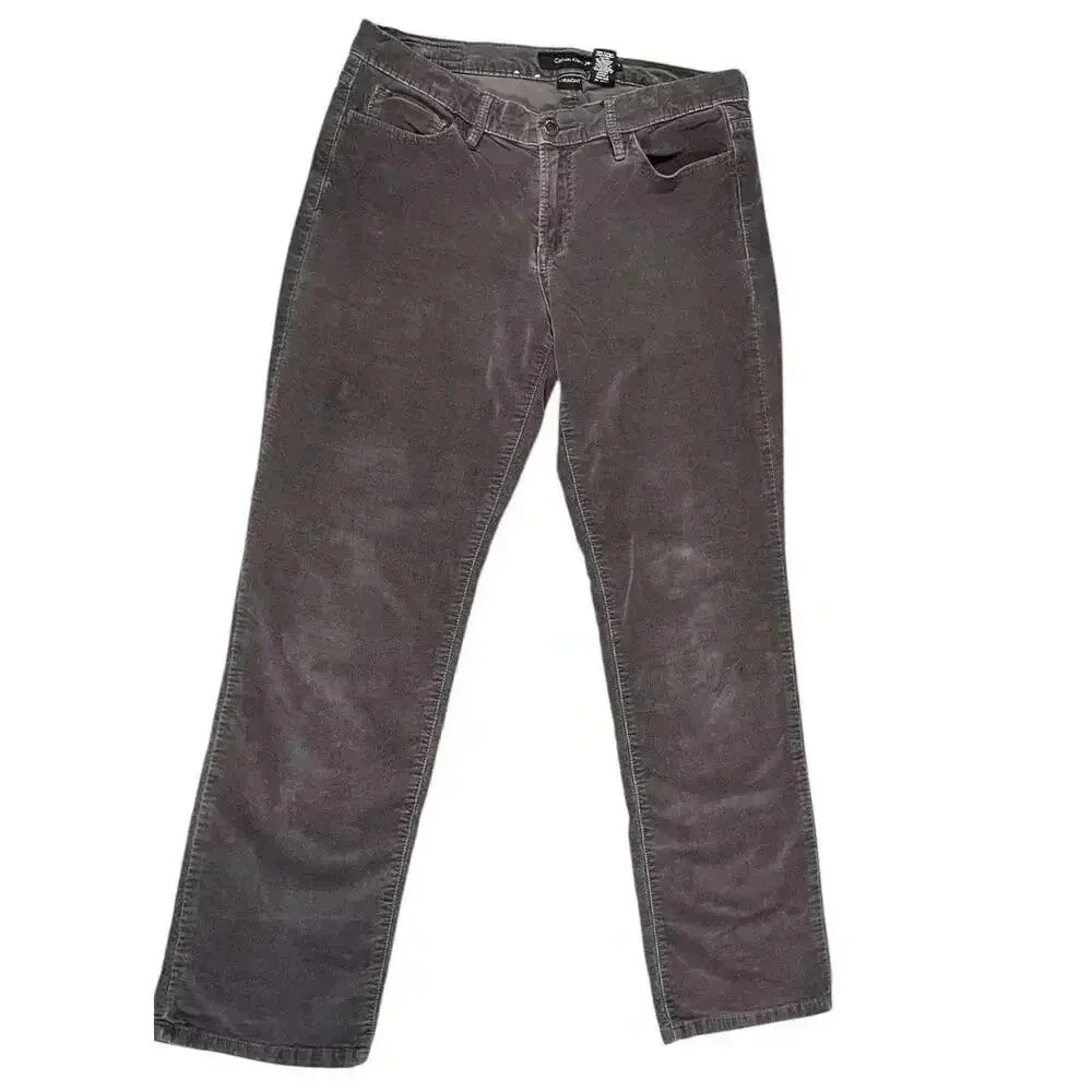Y2K Calvin Klein Women's Straight Size Leg Size 8 Brown Corduroy Grunge